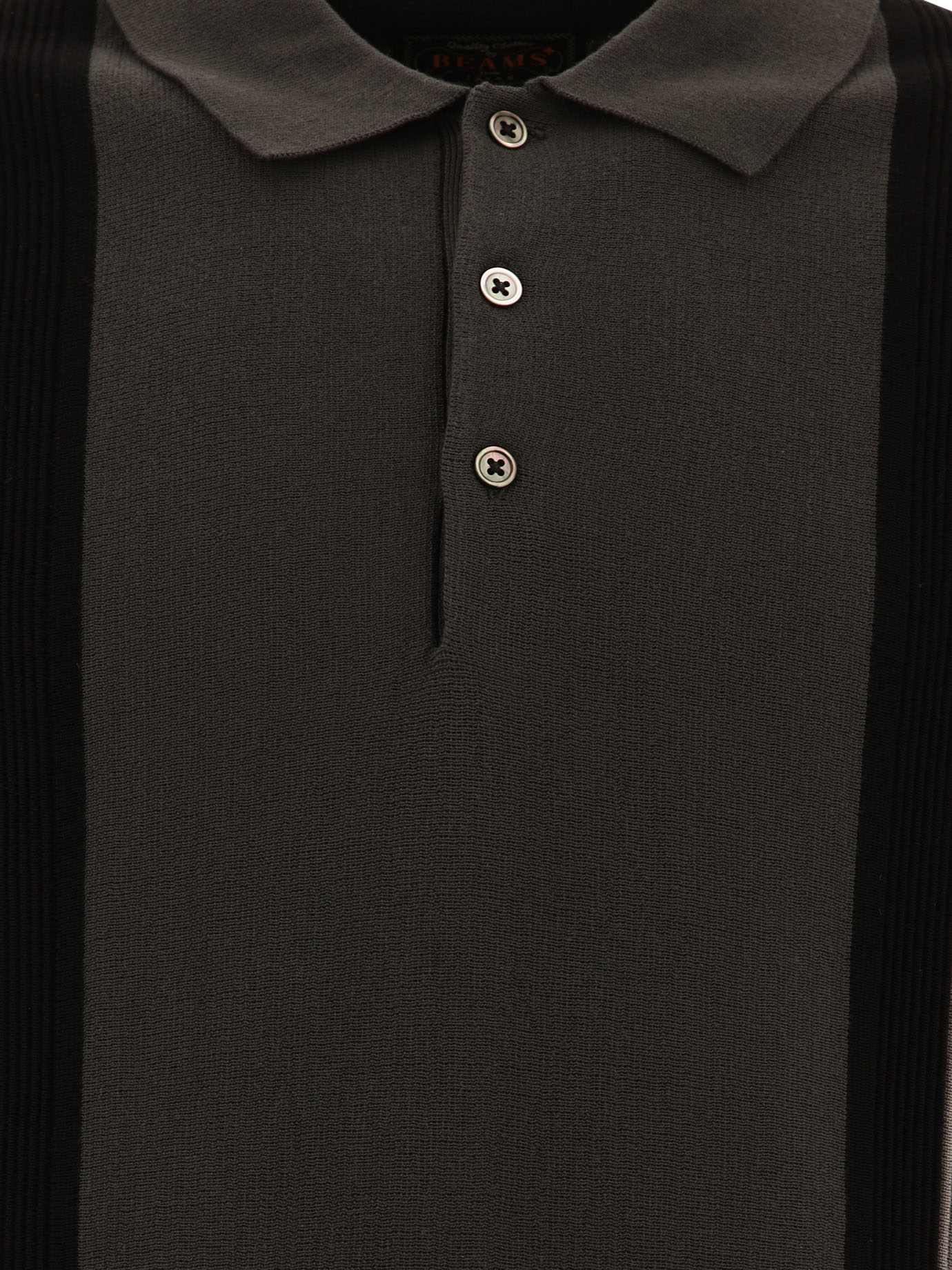 BEAMS PLUS Black   Knit polo shirt